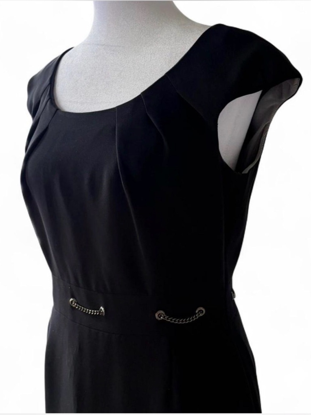 Tahari ASL Elegant Black Knee Length Dress